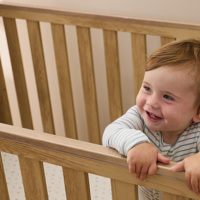 Tutti Bambini Kuba Cot - Sage Weave & Golden Oak