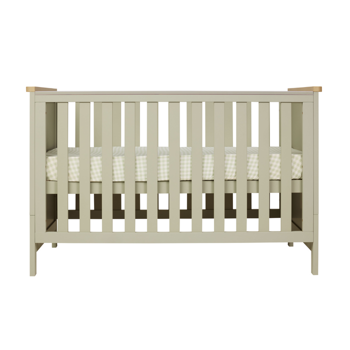 Tutti Bambini Misha Cot + Mattress - Sage & Golden Oak