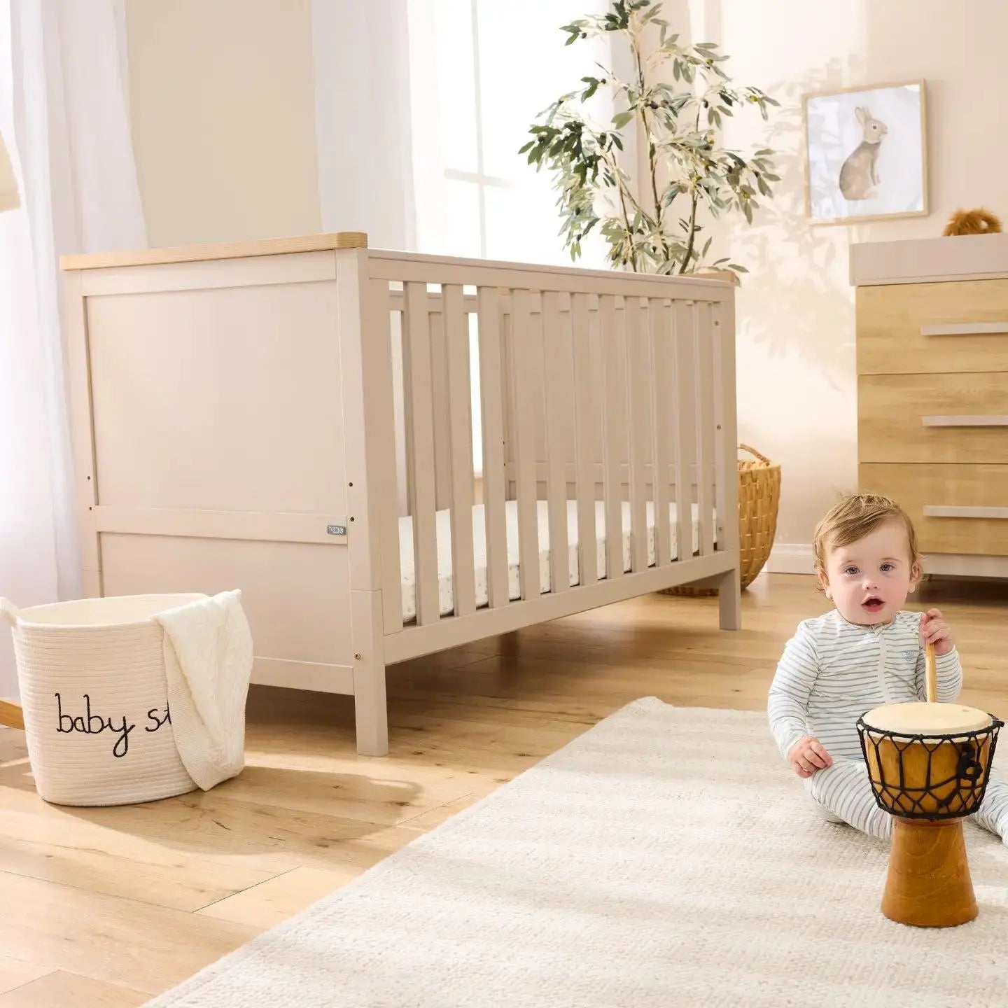 Tutti Bambini Misha Cot - Mushroom & Golden Oak