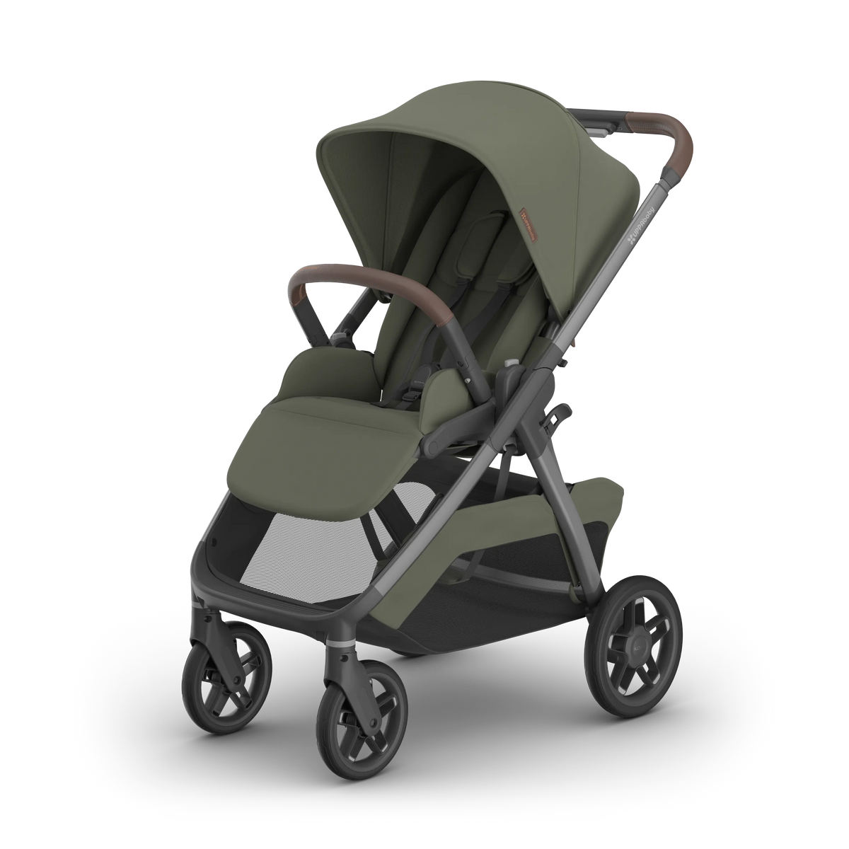 UPPAbaby Kona pram in Evelyn (Meadow Green), three-quarter view