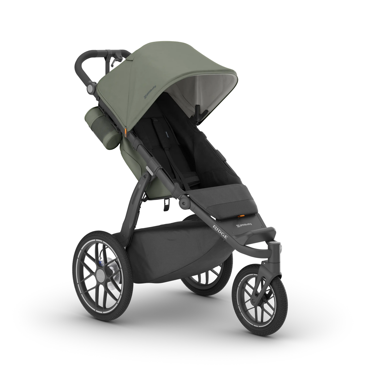 UPPAbaby Ridge V2 in Evelyn (Meadow Green), three-quarter view from the right