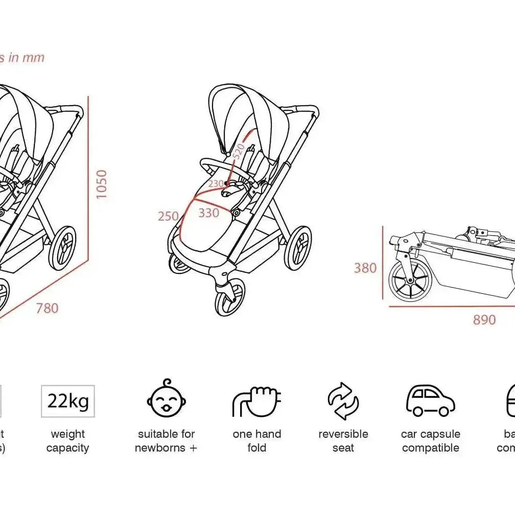 Valco Baby Ark + Joey Seat Bundle - Cloud