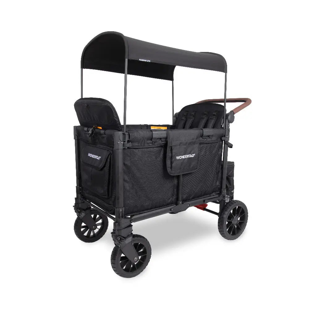 WonderFold W4 Luxe Pro Stroller Wagon - Jet Black