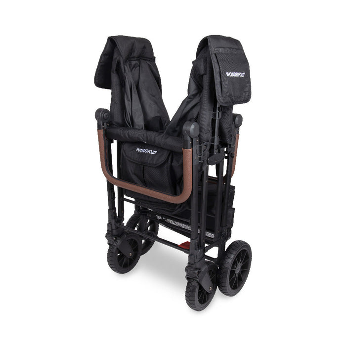 WonderFold W6 Luxe Pro Stroller Wagon - Jet Black