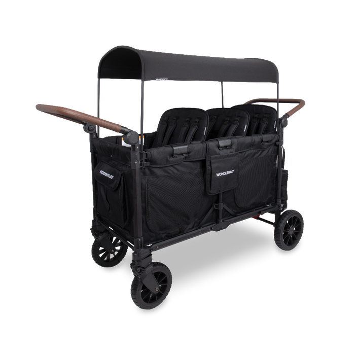 WonderFold W6 Luxe Pro Stroller Wagon - Jet Black
