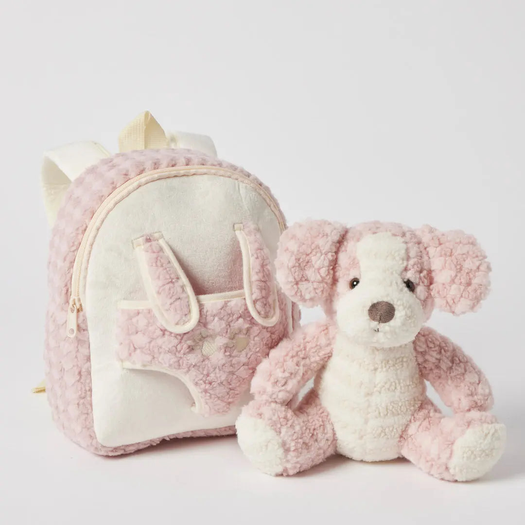 Jiggle & Giggle Plush Puppy Buddy Backpack – Pink