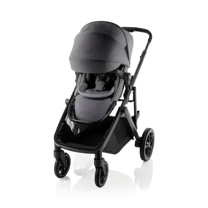 britax double stroller with bassinet Britax Aptana Double Stroller - Mineral Grey