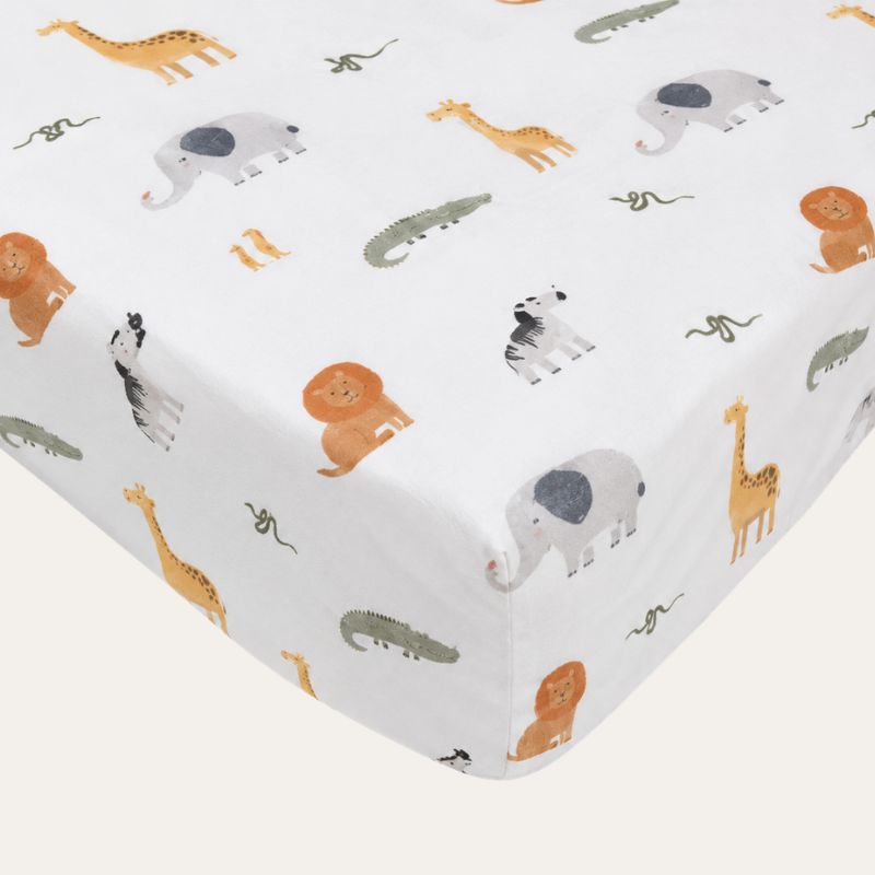 Wild Animals cot sheet elastic edge and deep corner