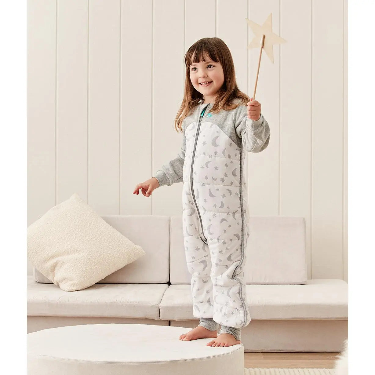Sleep Suit Long Sleeve 2.5 TOG Cotton White Moonlight
