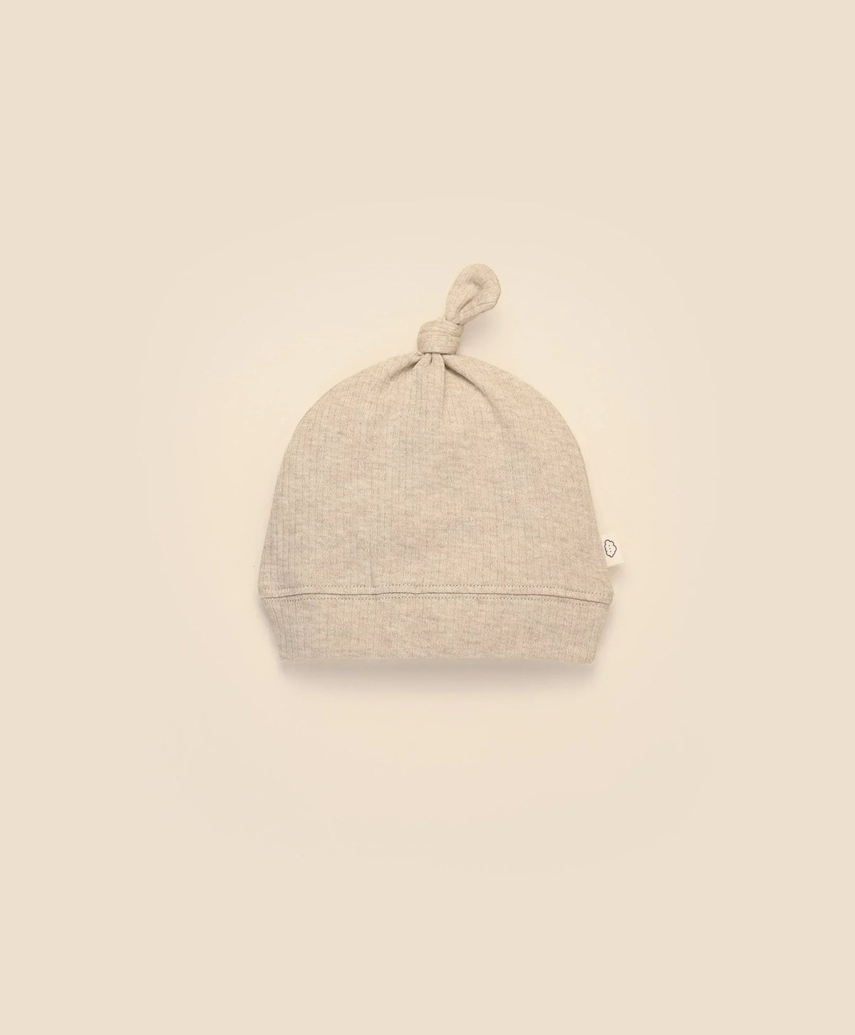 Lummi in Colour baby beanie in Heather Oat organic cotton