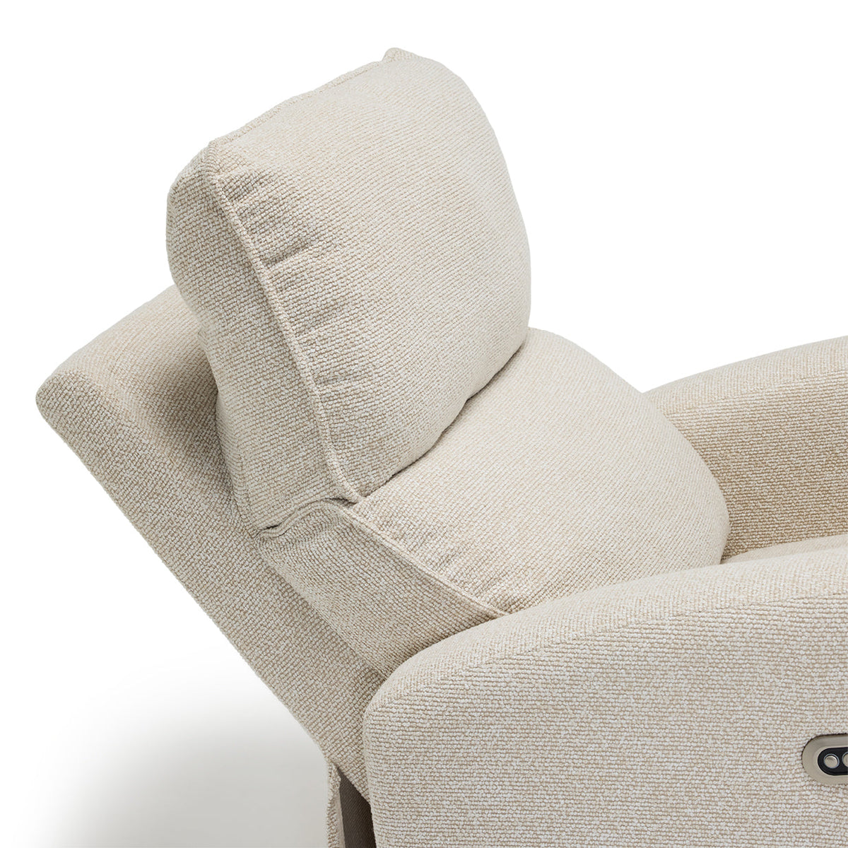 Harlow Electric Nursery Chair Oat, removable storage pocket