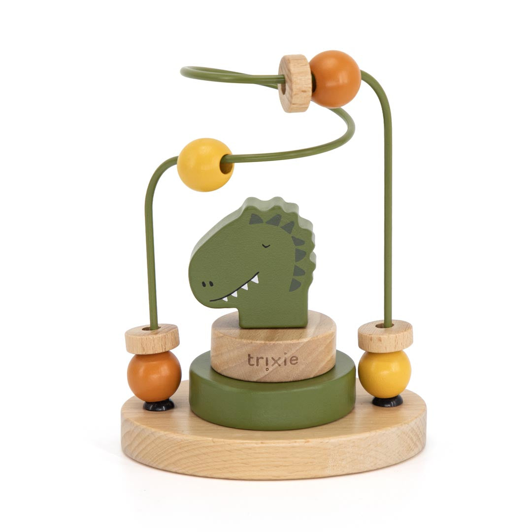 Trixie Mr. Dino wooden beads maze – green dinosaur character on FSC beech wood toy