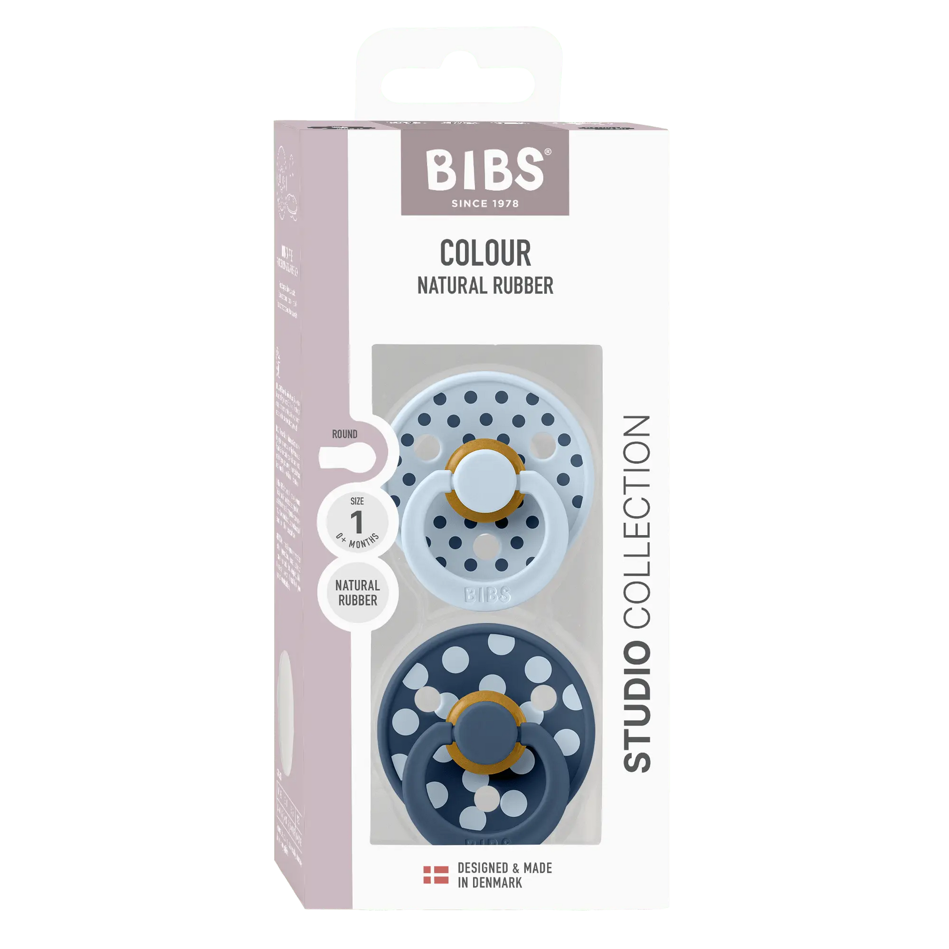 BIBS Studio Polka, Baby Blue/Steel Blue