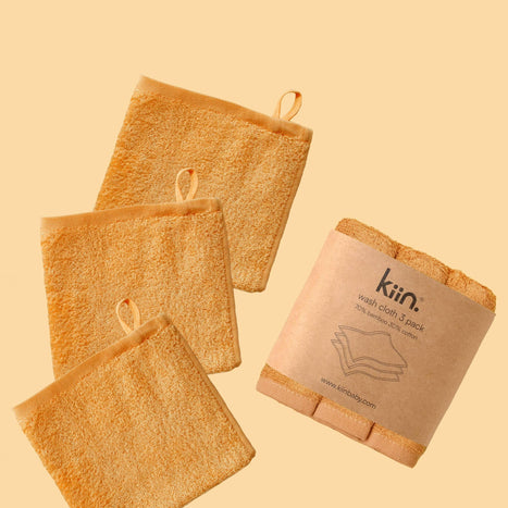 Kiin Baby Wash Cloths 3 Pack - Oat