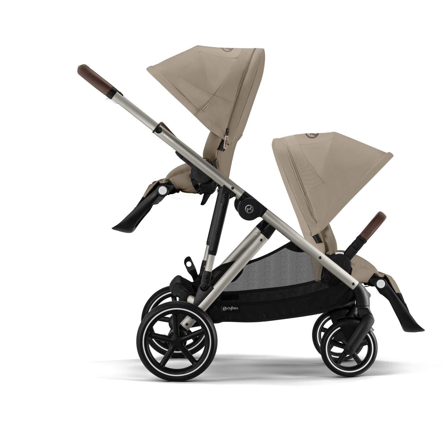 Cybex Gazelle S Stroller + Second Seat Double Pram - Almond Beige