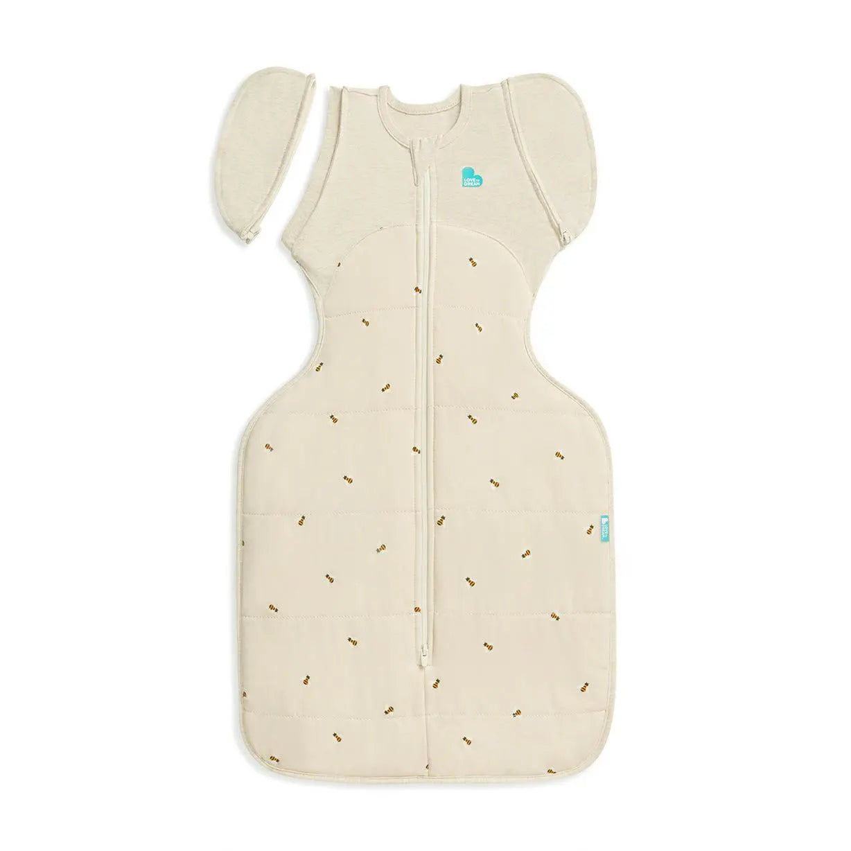 Swaddle Up™ Early Roller Transition Bag 2.5 TOG Cotton Oatmeal Bees