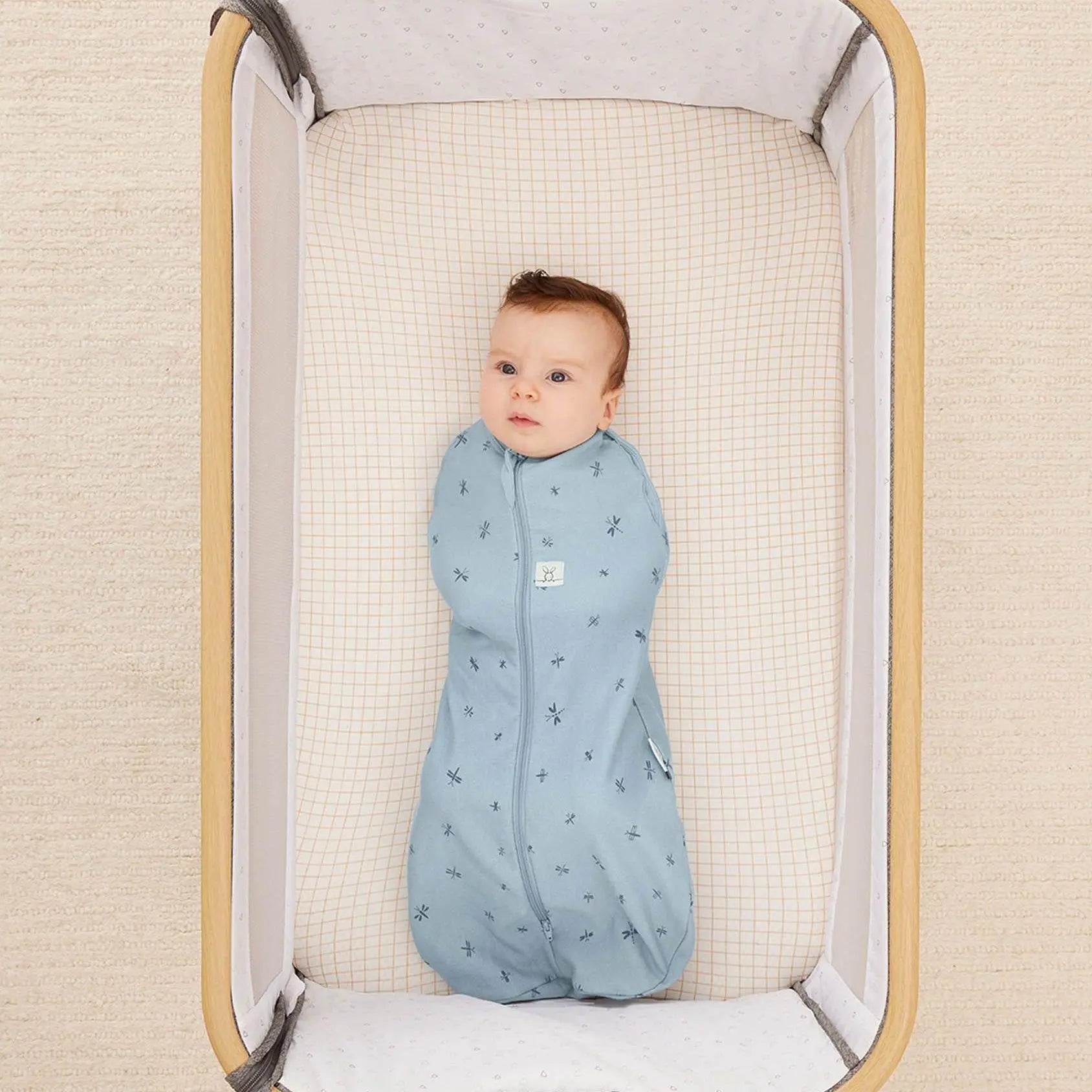 ergoPouch 2-in-1 Waterproof Fitted Sheet - Caramel Grid