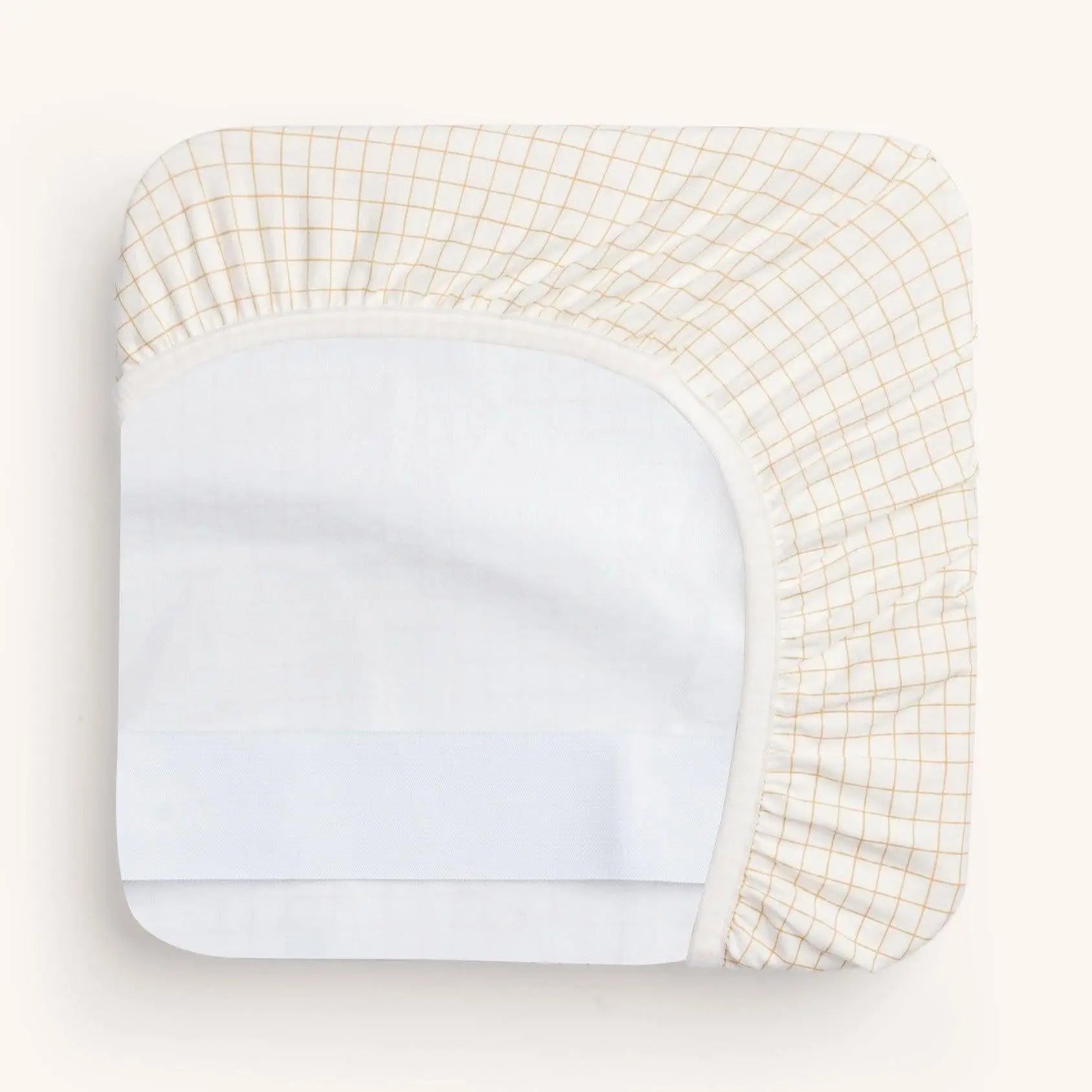 ergoPouch 2-in-1 Waterproof Fitted Sheet - Caramel Grid