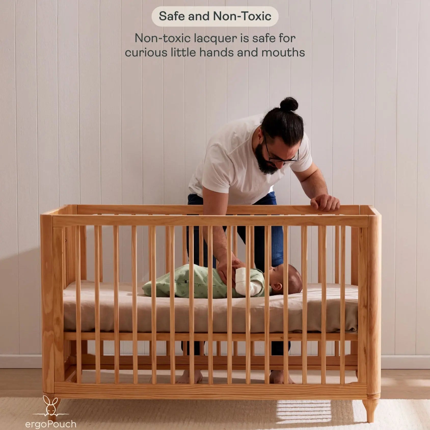 ergoPouch Lyra Convertible Cot Beechwood