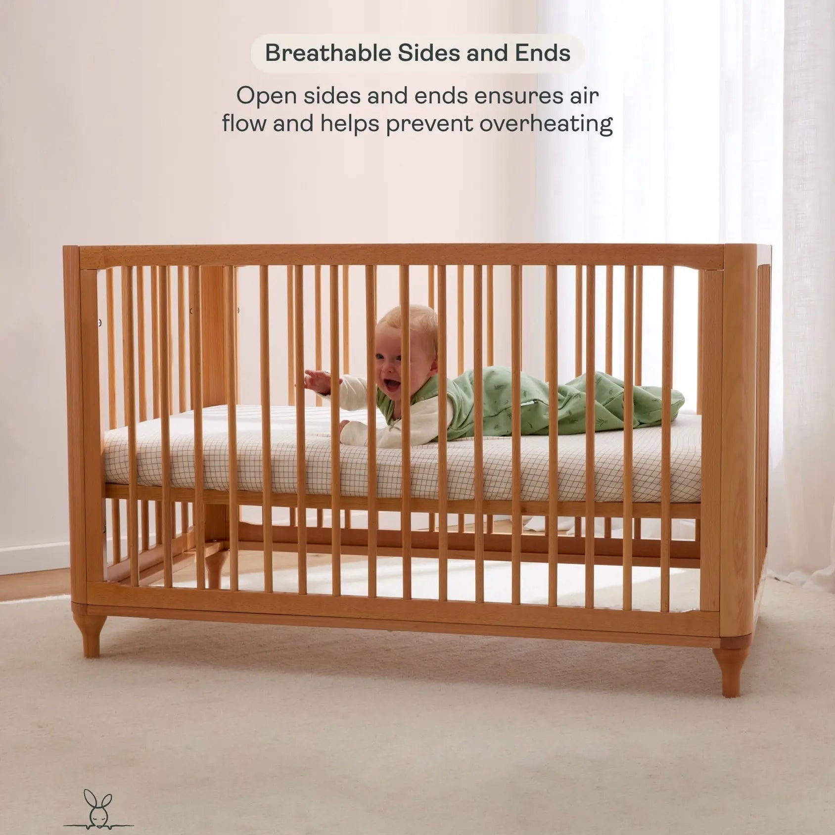 ergoPouch Lyra Convertible Cot Beechwood