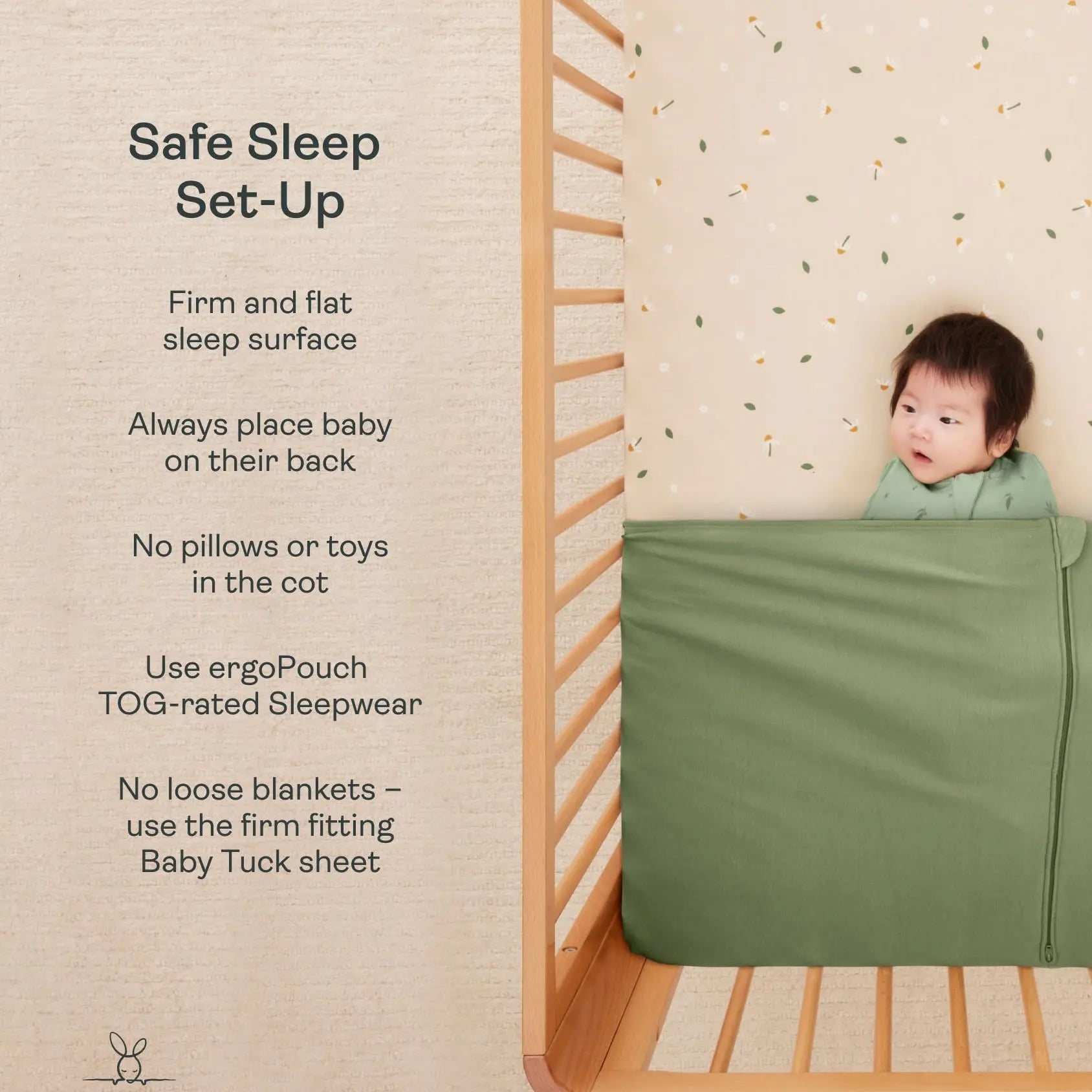 ergoPouch Lyra Convertible Cot Beechwood