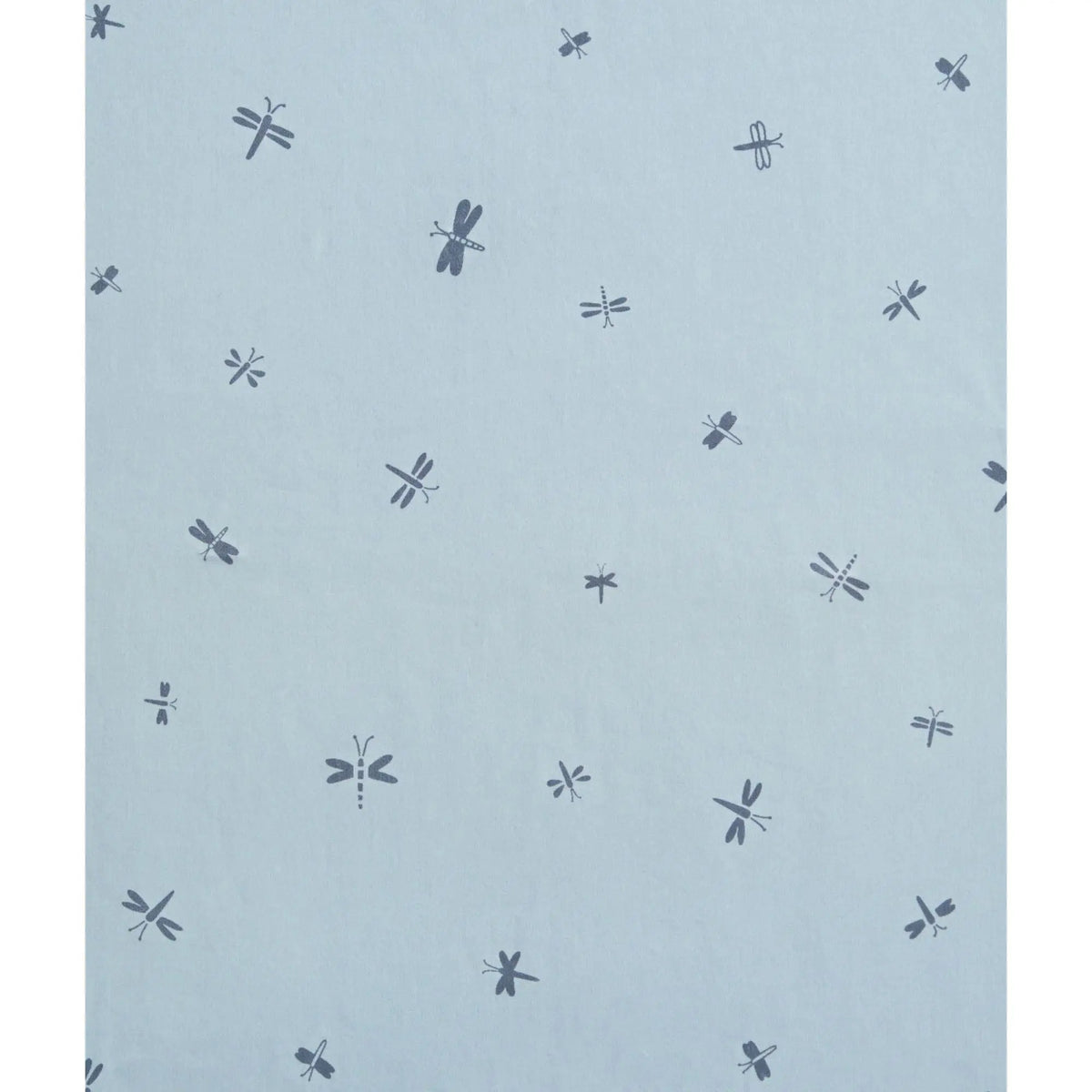 Close-up fabric swatch of the ergoPouch Dragonflies organic cotton print