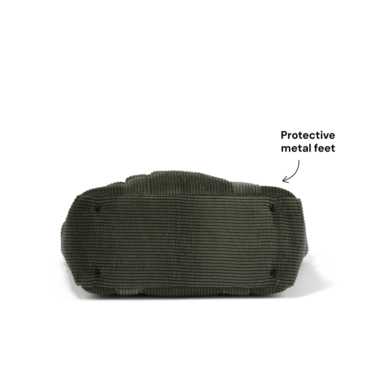 OiOi Everyday Tote reinforced base detail (shown in Moss Green)