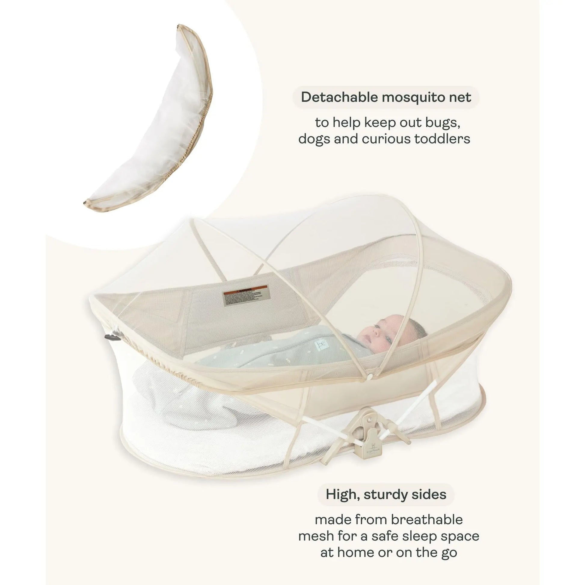 Easy Sleep Portable Bassinet Ecru