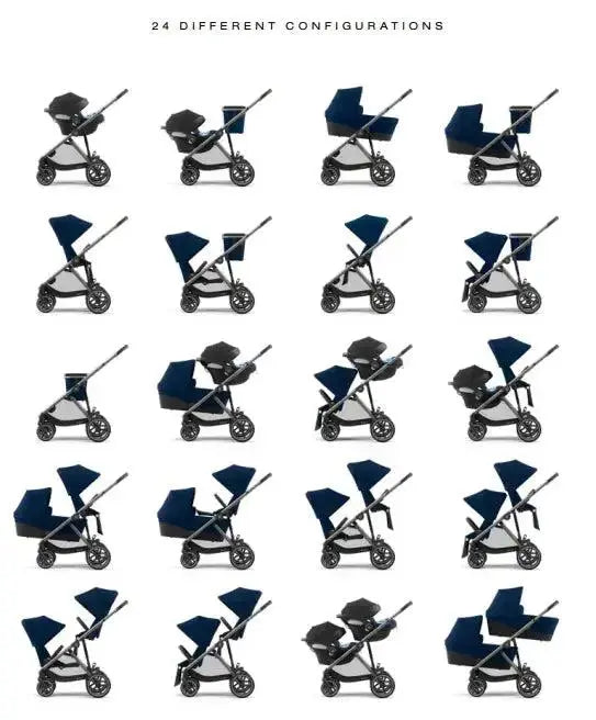 cybex gazelle double pram Cybex Gazelle S Stroller + Second Seat Double Pram - Black