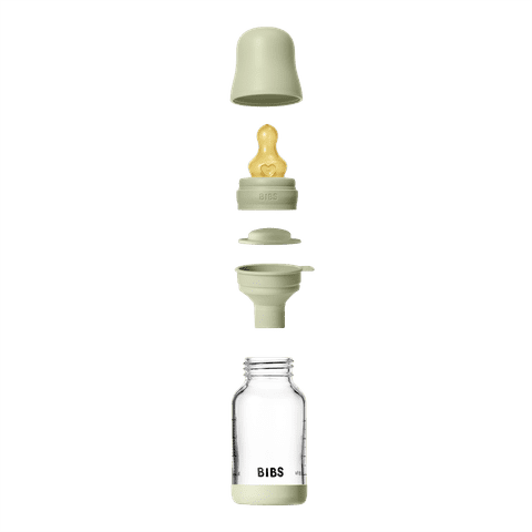 Glass Baby Bottle Complete Set 120ml Latex - Sage