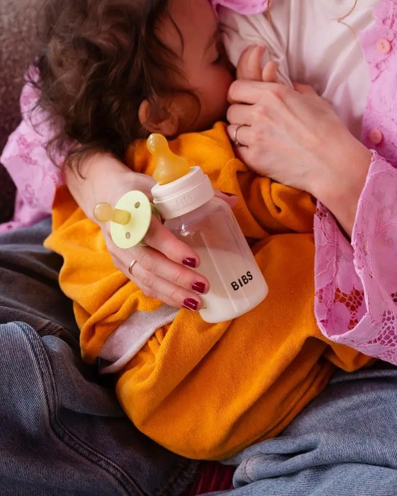 Glass Baby Bottle Complete Set 240ml Latex - Baby Blue (ETA Mid August)