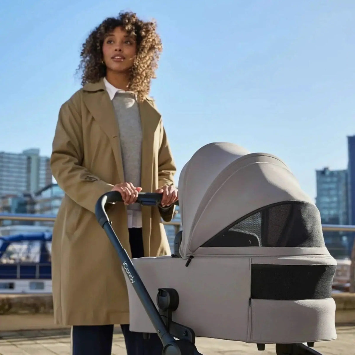 iCandy Core 2 Pram in Sandstone — side profile view