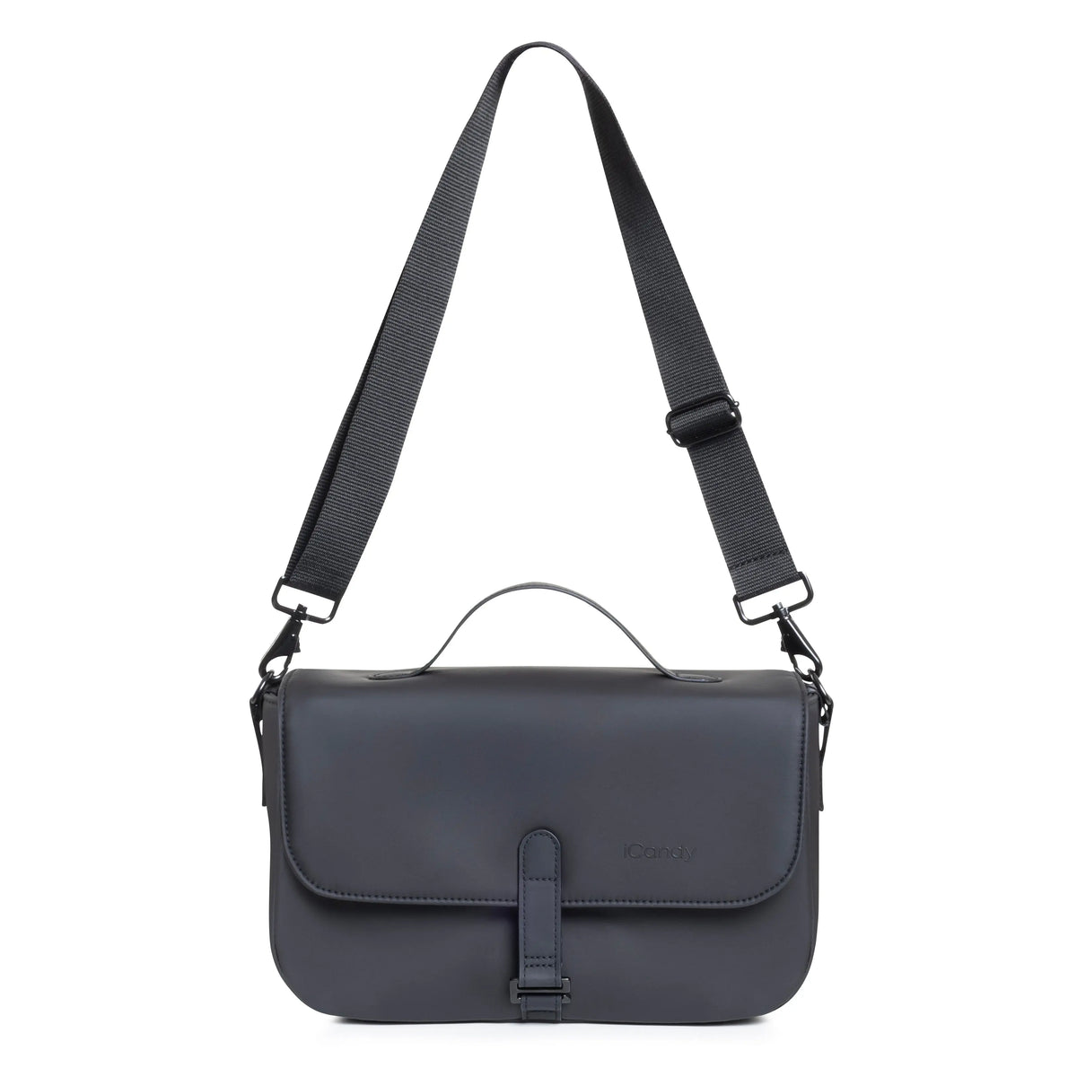 iCandy Organiser Bag in Charcoal, front view showing the discreet closure