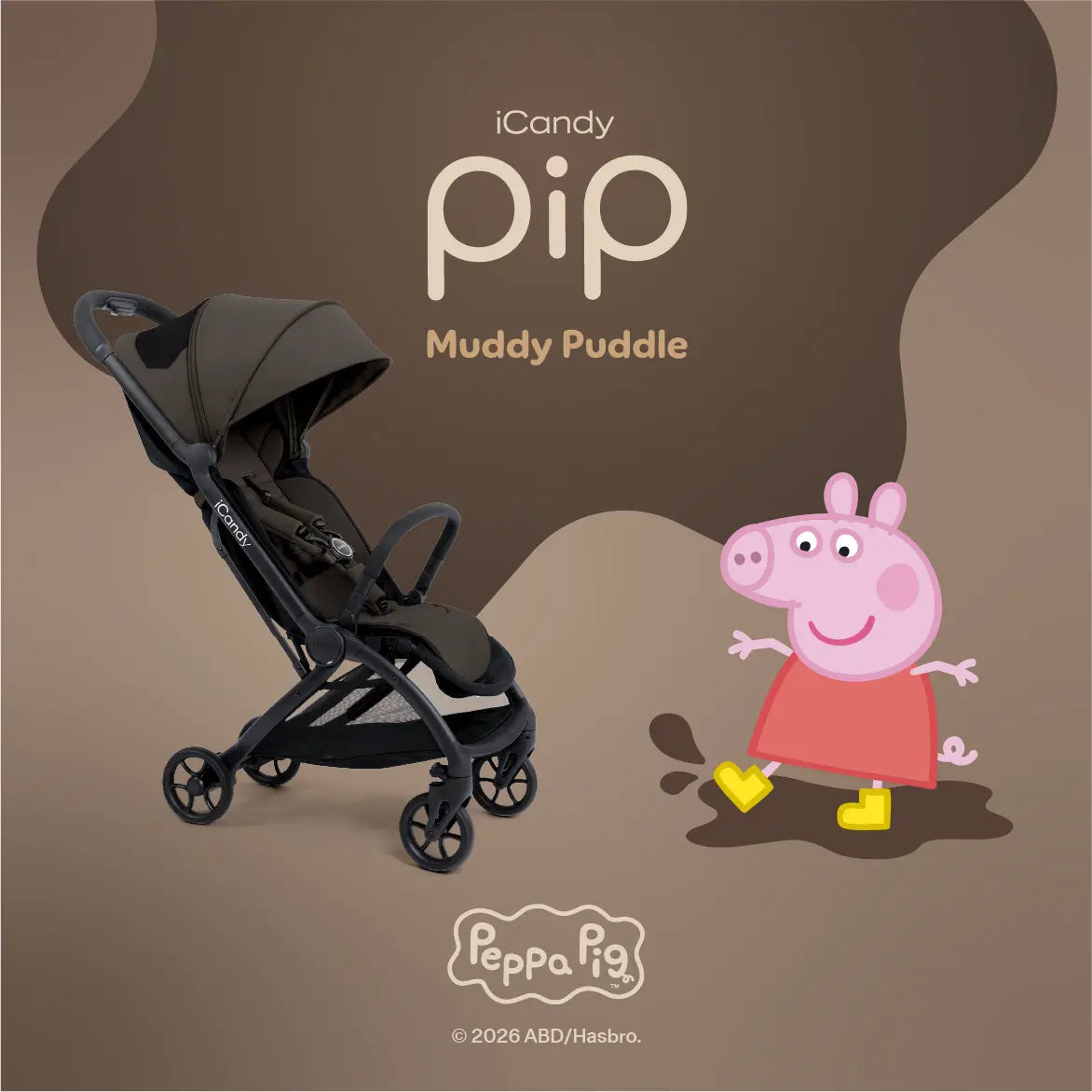 iCandy Pip x Peppa Pig Muddy Puddle — official collaboration branding