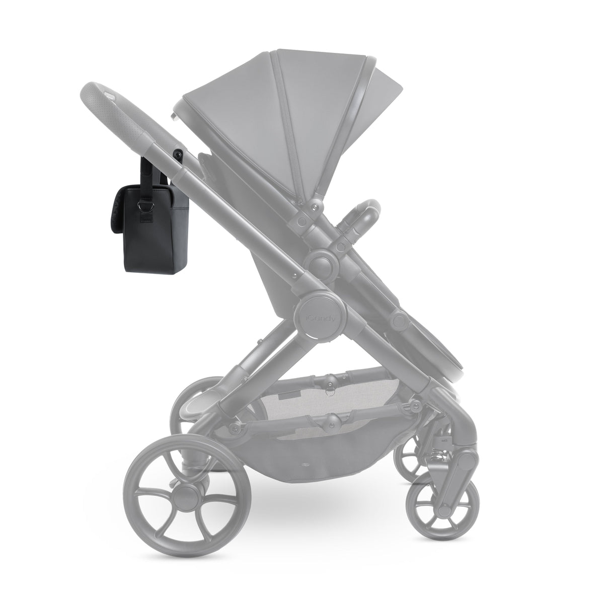 iCandy Organiser Bag in Charcoal, side profile