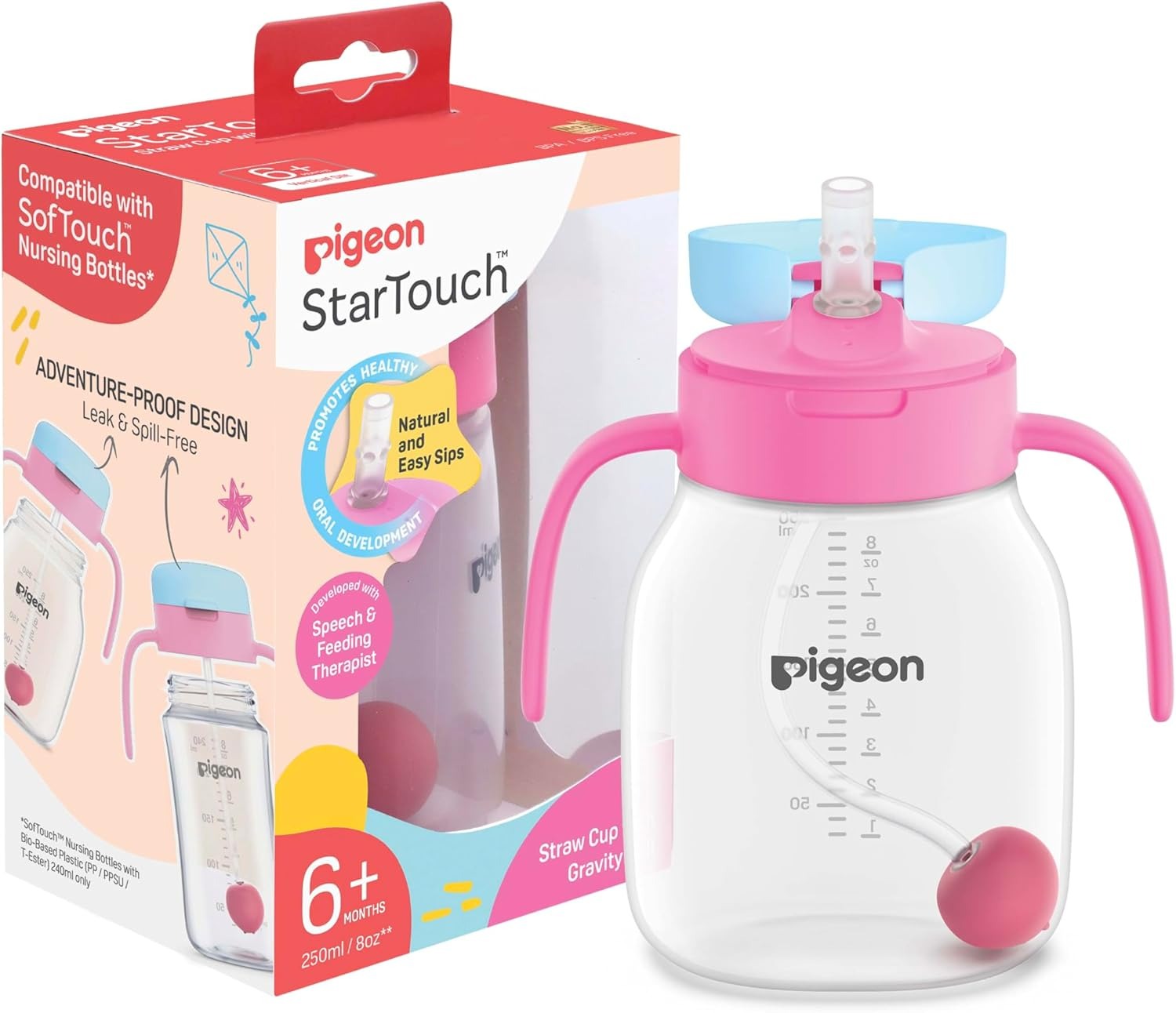 Pigeon StarTouch™ Straw Cup with Gravity Ball 250ml