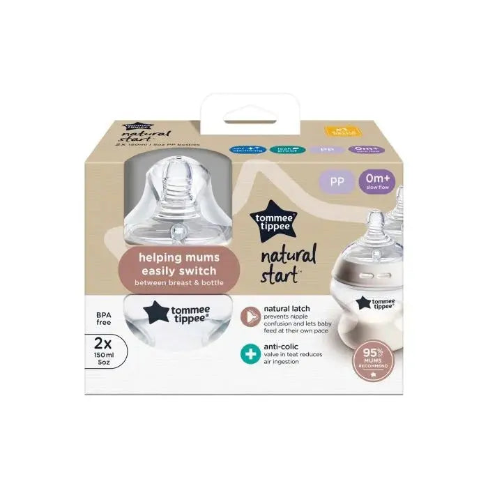 Tommee Tippee Natural Start Anti-Colic Bottle With Slow Flow Teats - 2 Pack  