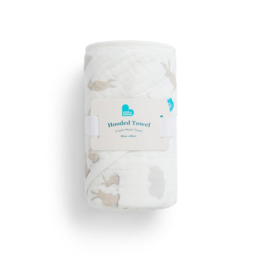 Hooded Towel Cotton Blend White Cloud Bunnies