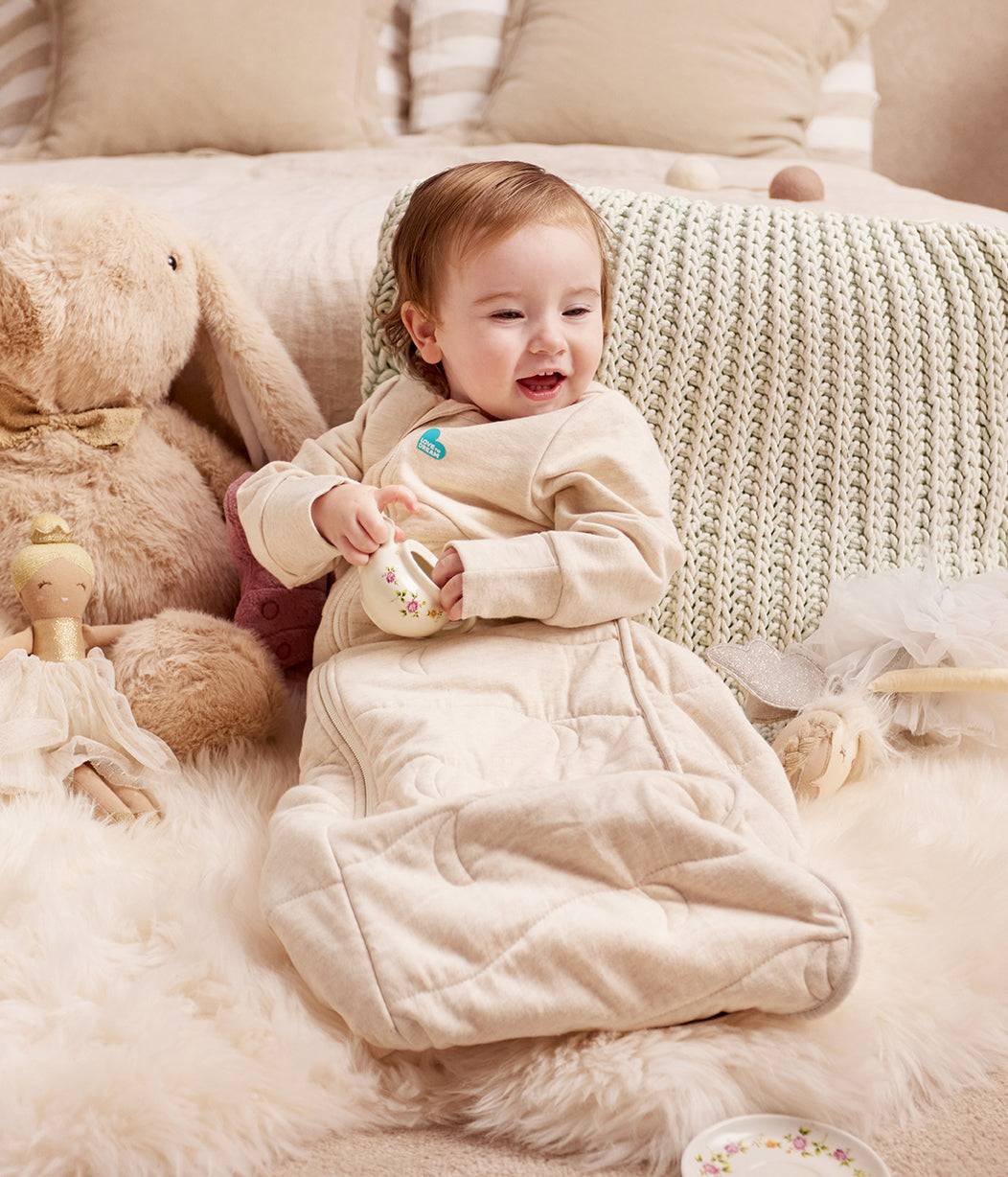 Love to Dream Sleep Bag 3.5 TOG — two-way zip detail for easy nappy changes