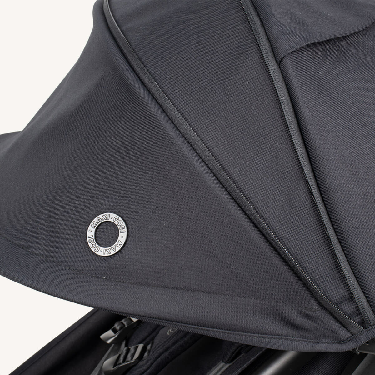 Maxi Cosi Leya fabric and frame detail, Essential Black