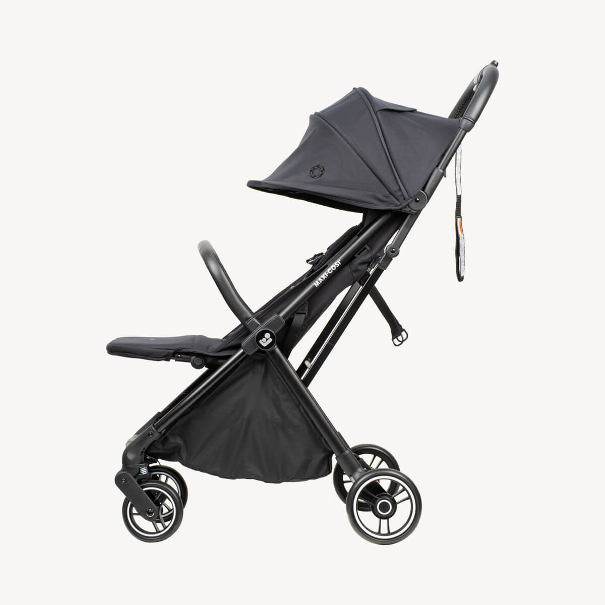 Maxi Cosi Leya travel stroller side view, Essential Black