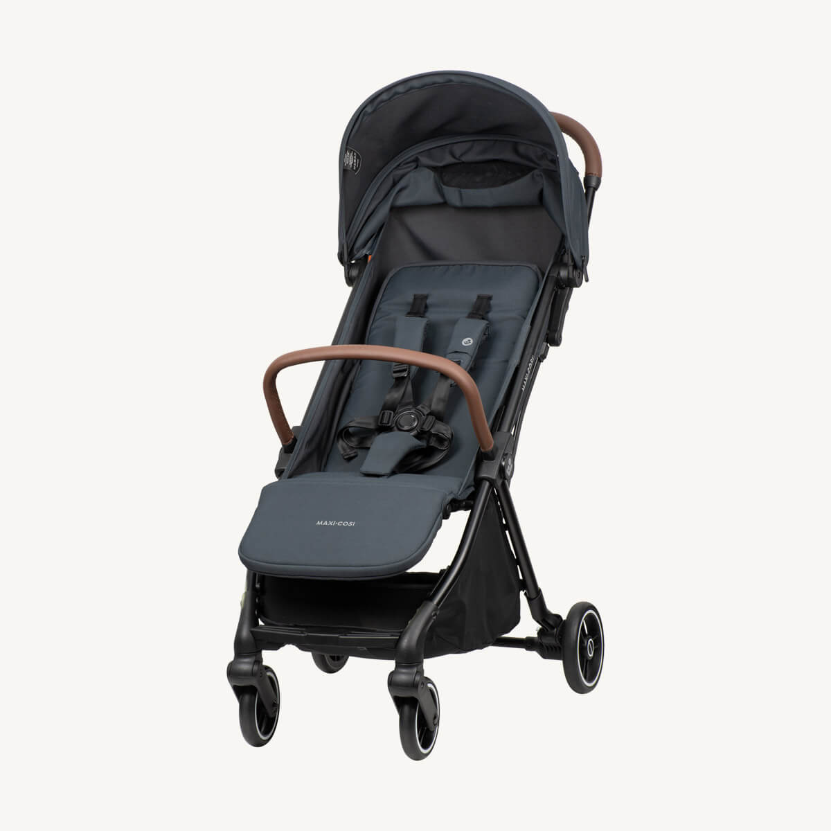 Maxi Cosi Leya travel bag and buckle detail, Essential Graphite