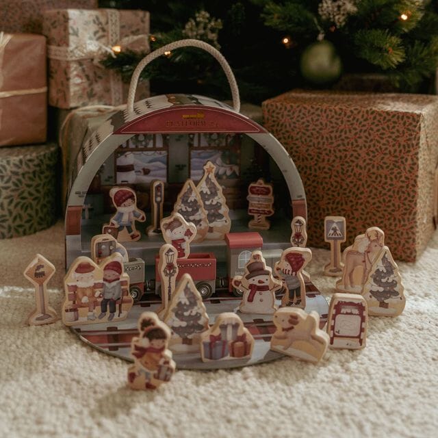 Little Dutch Advent Train Track in play on the floor