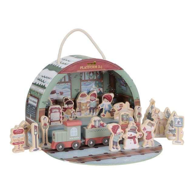 Little Dutch Advent Train Track wooden advent calendar complete set