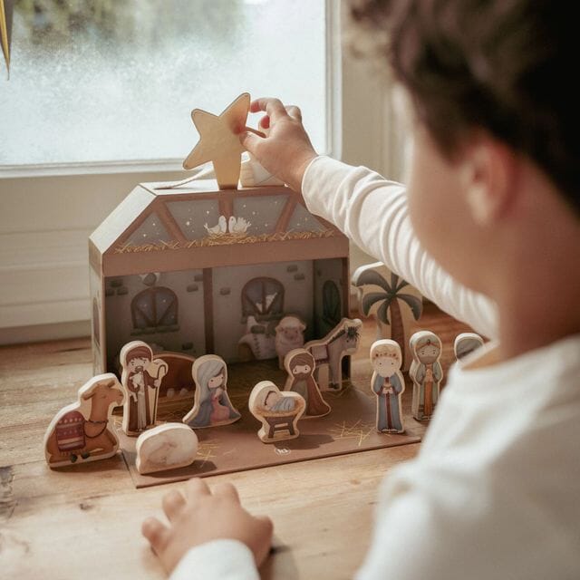 Little Dutch Nativity Play Box showing the muted colour palette