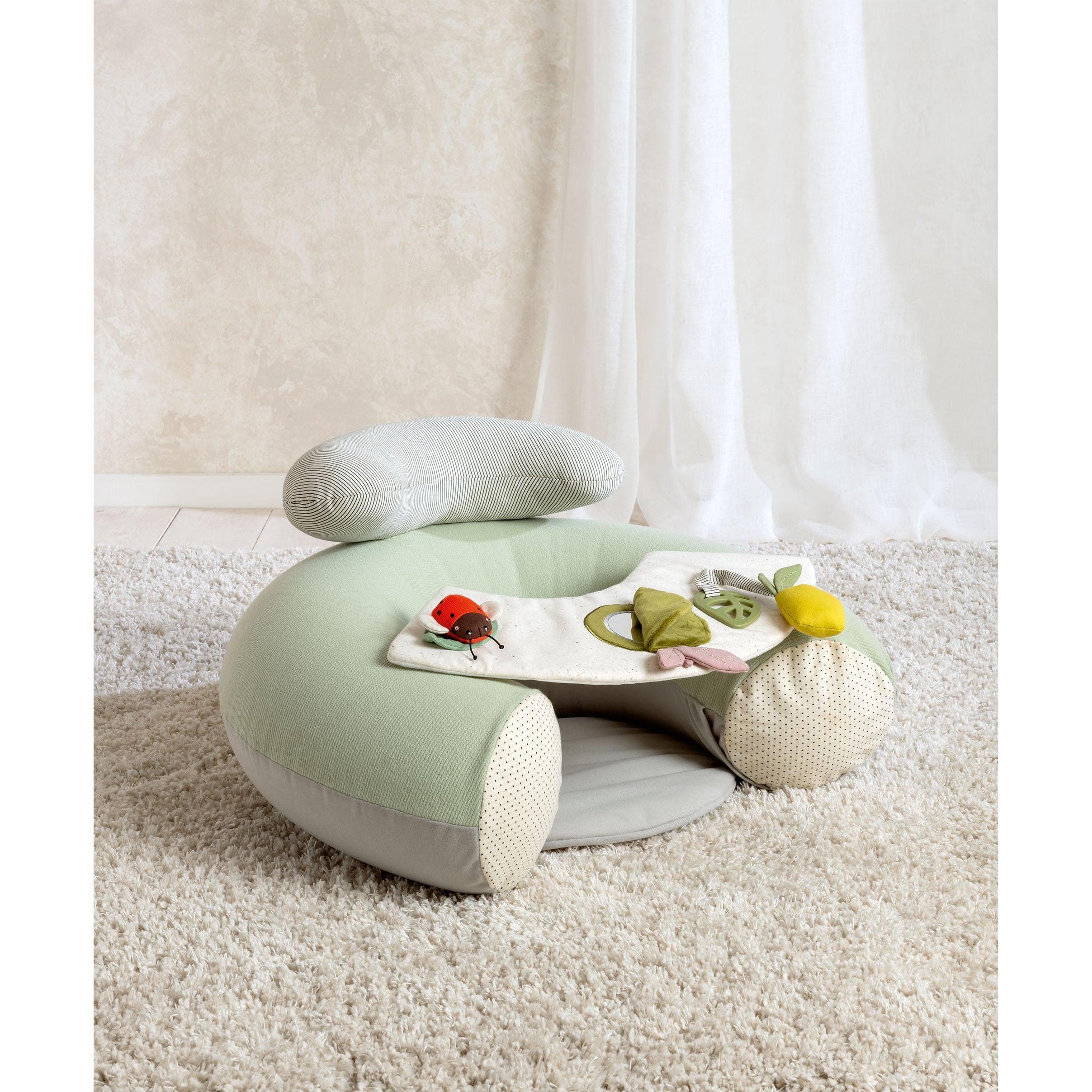 Sit & Play Safari by Mamas & Papas — hero shot of inflatable seat with crinkle, rattle, squeaker toys