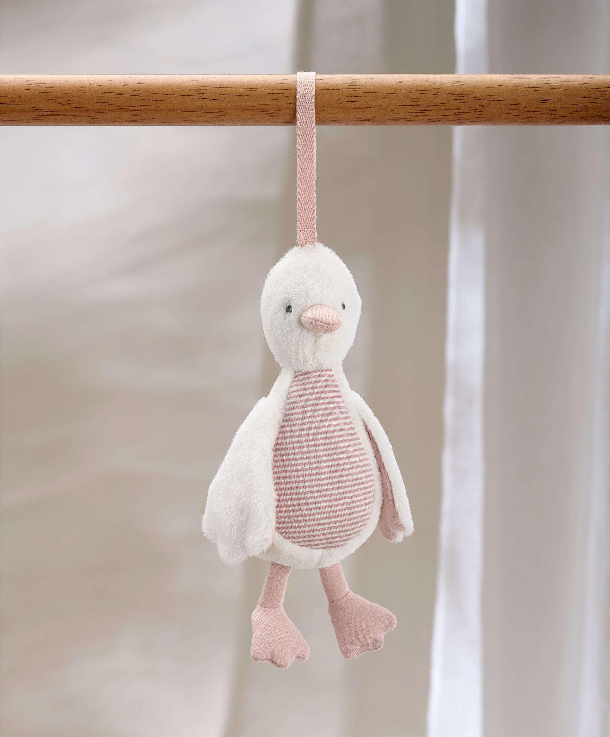 Welcome to the World Chime Duck Pink by Mamas & Papas — pram travel toy EN71, from birth