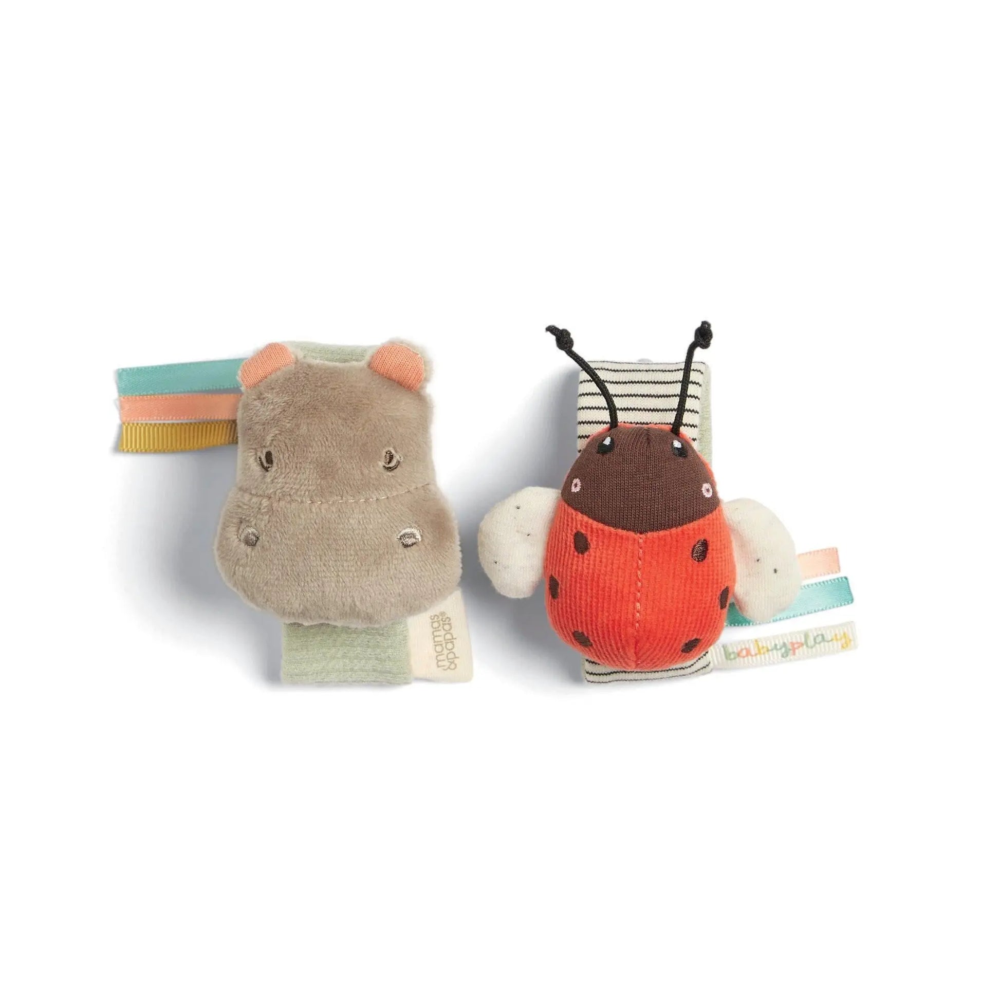 Wrist Rattles - Hippo/Ladybird  (2 Pack)