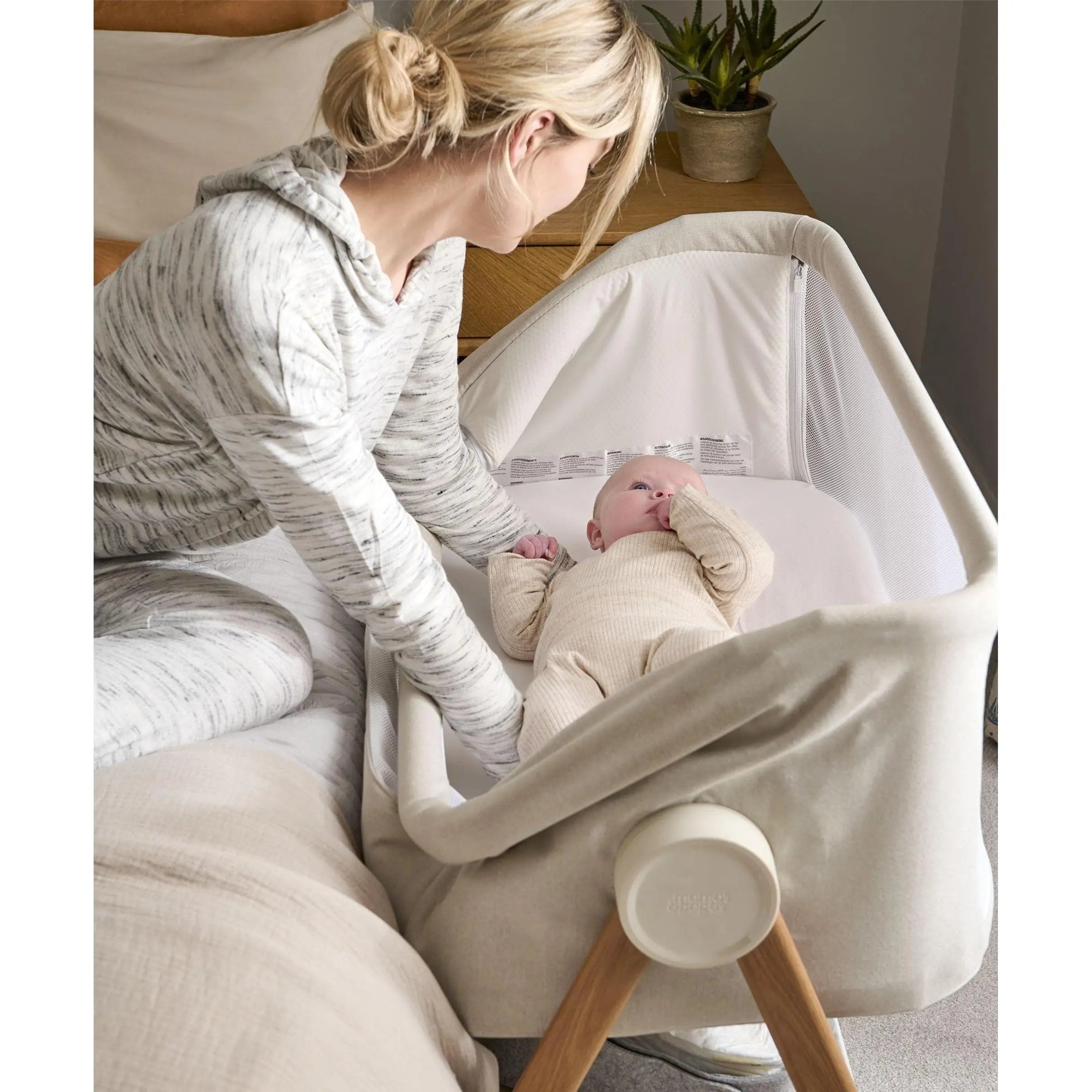 Lua V2 Bedside Cot  - Fawn