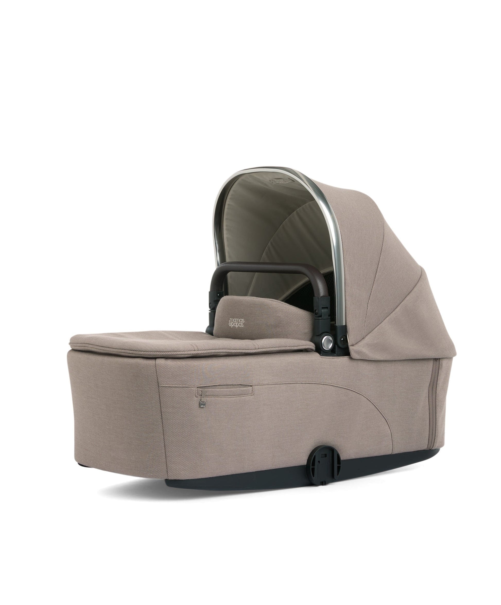 Mamas & Papas Vardo Carrycot in Heritage – lie-flat newborn carrycot in oatmeal twill fabric